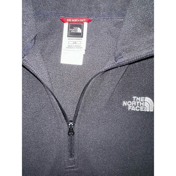 The North Face 1/4 Zip Lightweight Fleece Pullover Black Large Pre-owned - Picture 2 of 3